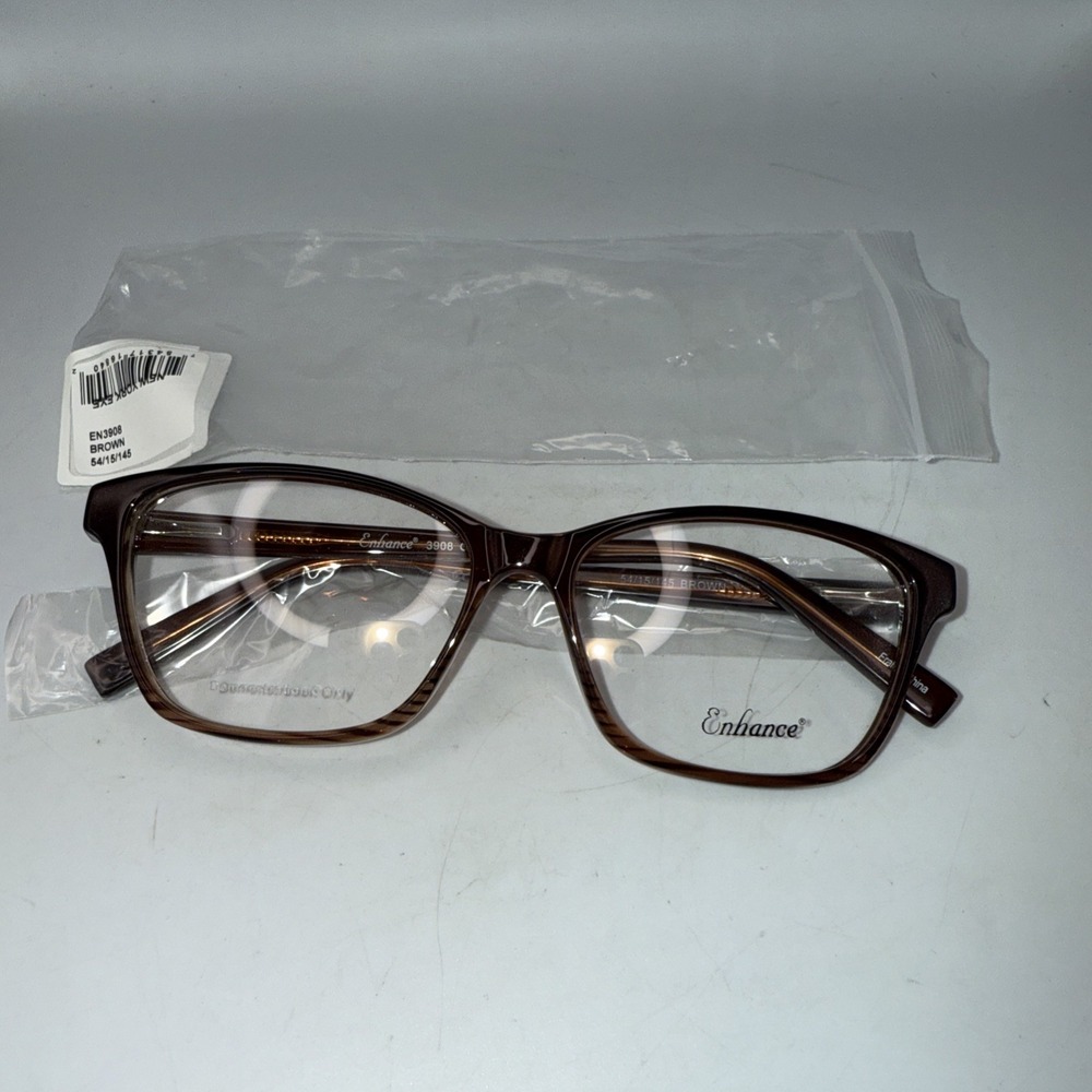 Men's‎ Women's Glasses Frame Enhance 3908 Eyeglasses Frame Size 54mm Brown